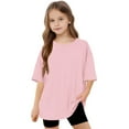 thumbnail image 6 of CHEEREAM Girls Clothes Summer 2 Piece Outfits Drop Shoulder T-Shirts and Biker Shorts Kids Fashion Clothing Sets, 6 of 8
