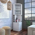 thumbnail image 4 of Syrah Corner Bar Cabinet, Eight Bottle Cubbies, Double Door, Two Open Shelves White, 4 of 5