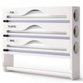 thumbnail image 1 of 3 in 1 Wrap Organizer with Cutter and Labels, Plastic Wrap, Aluminum Foil,Wall-Mounted Cutter Organizer for Kitchen Storage Organization Holder for 12 Roll Easy Access, 1 of 7