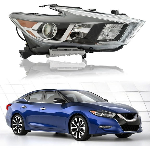 SHZAITOR Headlight Assembly Replacement for Maxima S/SL/SV 2016-2018 Halogen Headlights with DRL Set Passenger Side NI2503235