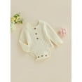 thumbnail image 3 of Bagilaanoe Newborn Baby Girl Boy Knit Rompers Sweater Long Sleeve Bodysuits 3M 6M 12M 18M 24M Infant Casual One Piece Short Jumpsuit, 3 of 8