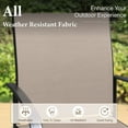 thumbnail image 2 of 6-Piece Outdoor Patio Dining Set with Metal Steel Square Table & 4 Textilene Chairs & 9ft Patio Beige Umbrella, Black & Gray, 2 of 17