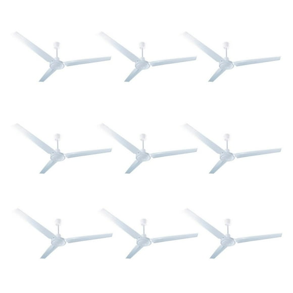 9 Pzs Ventilador Techo Motor Grande Blanco Tipo Vec