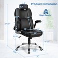thumbnail image 3 of Costway Chaise de Bureau de Massage à Pétrissage, Hauteur Réglable, Chaise Pivotante avec Accoudoirs Relevables, 3 of 10