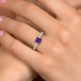thumbnail image 4 of Gem Stone King 14K White And Yellow Gold Purple Amethyst and Lab Grown Diamond Engagement Ring for Women | 2.04 Cttw | Princess 6MM | Gemstone February Birthstone | Size 5, 4 of 6
