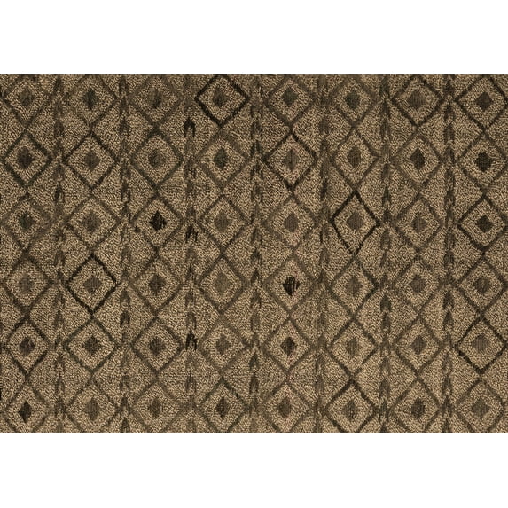 Ahgly Company Indoor Rectangle Abstract Brown Modern Area Rugs, 2' x 4'