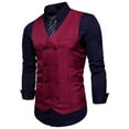 thumbnail image 2 of IROINNID V-Neck Tank Tops For Men Sleeveless New Double-breasted Blazer Waistcoat Waistcoat Trim Waistcoat Tank Top Cover-up Solid Color Tops, 2 of 5