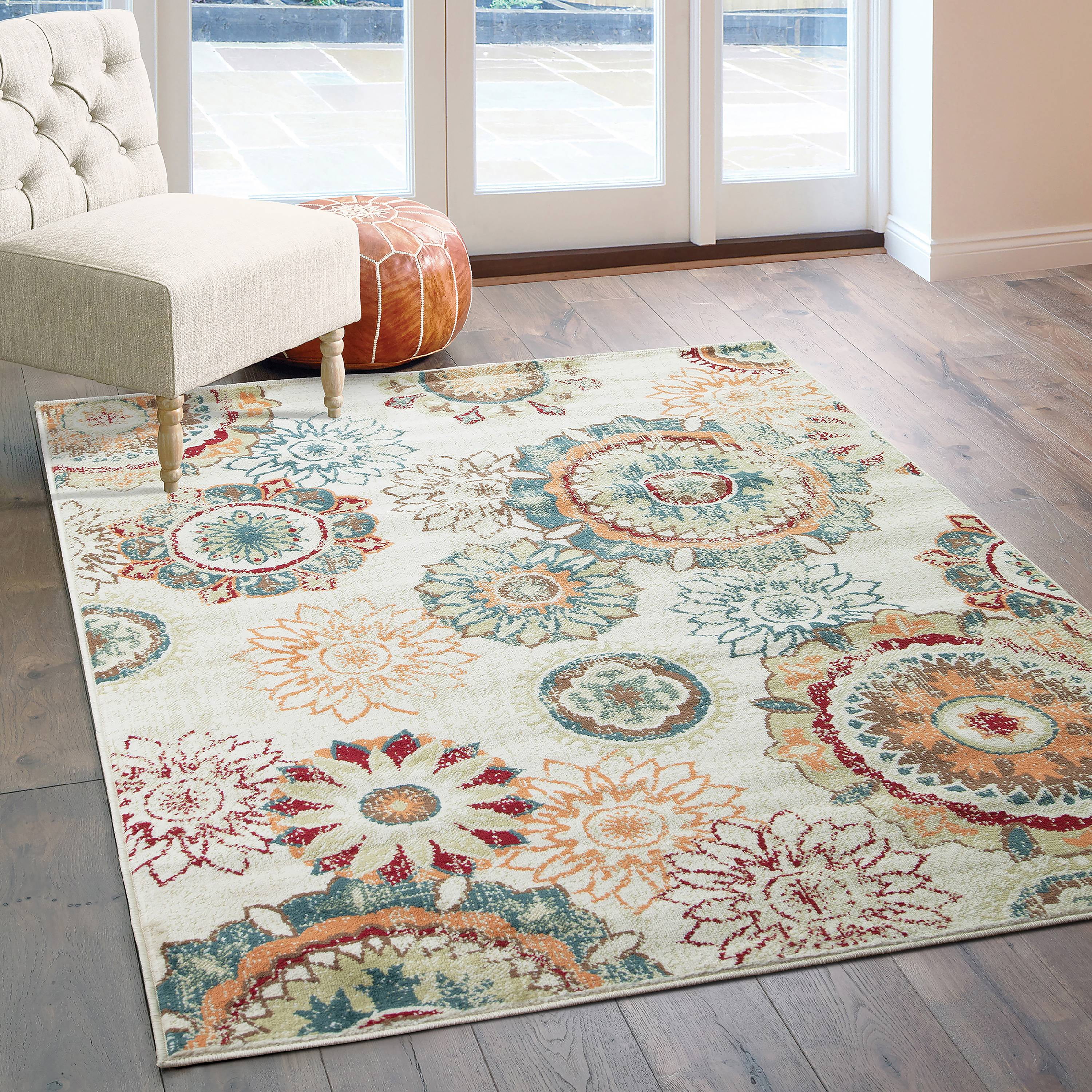 Avalon Home Reese Distressed Floral Medallions Area Rug, Two Sizes
