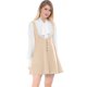 thumbnail image 1 of AllegK Dde San Patricio Vestido Decoración De Botones Por EnciDe rodilDobladillo Acampanado FalDe Tirantes PaMujer Beige XL, 1 of 6