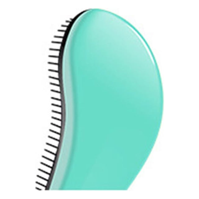 Cepillo desenredante portátil para mujeres, masajeador para el cuero cabelludo, herramienta de peinado para adultos y niños, cabello afro grueso, rizado y húmedo, color verde claro