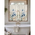 thumbnail image 6 of Blue Flowers Rustic Tier Curtains 45 Inches Long, Spring Vintage Botanical Floral Beige Window Treatment Curtain Drapes, Window Half Privacy Curtains for Bedroom Bathroom, 42"x45", 2 Panels, 6 of 7