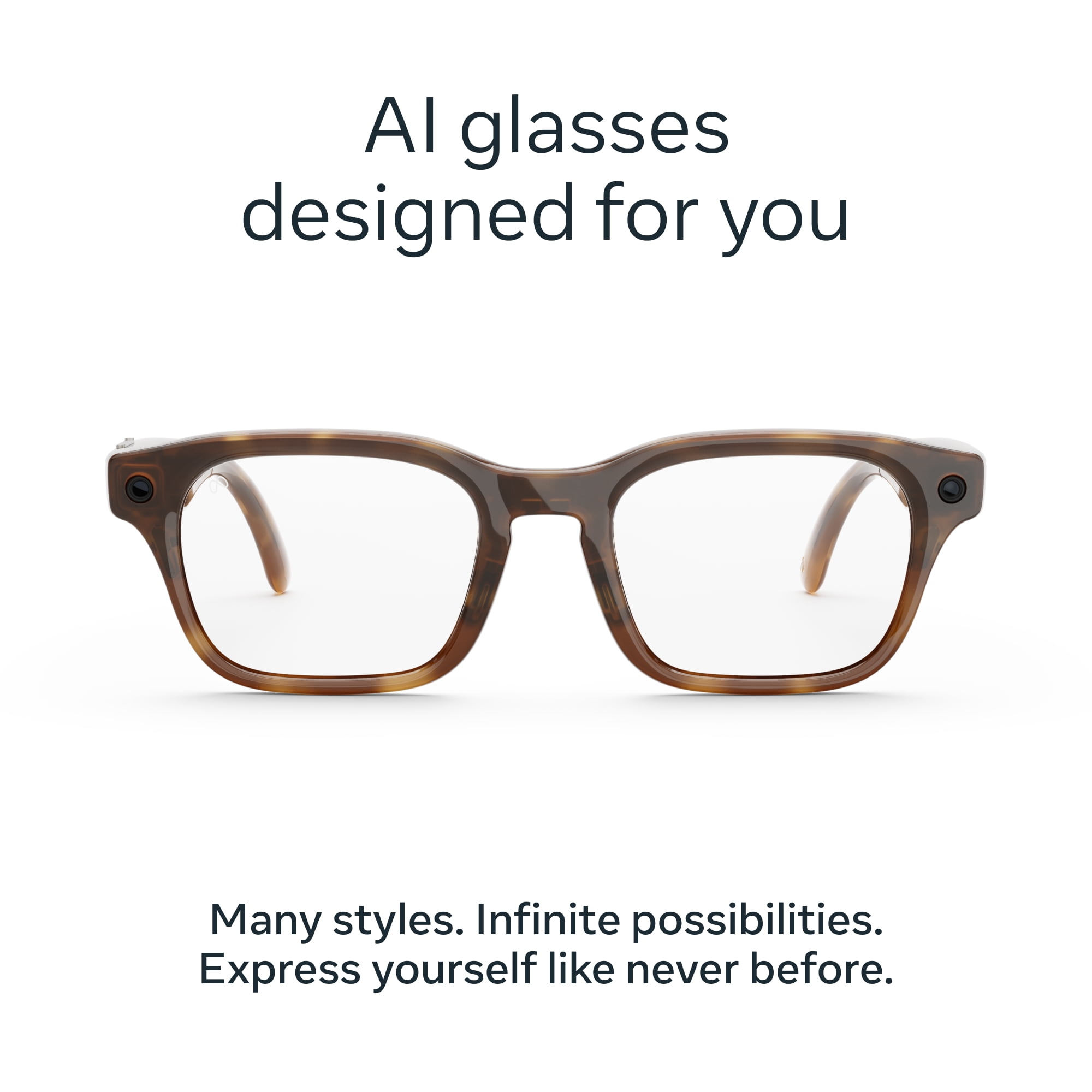 Meta Adventurer Classic Tortoise | Smart AI glasses for Women, Men — Meta AI, 12MP Camera, Live Translate — 3K HD Resolution — 8+ Hour Battery — Range of Sizes — Clear Lenses