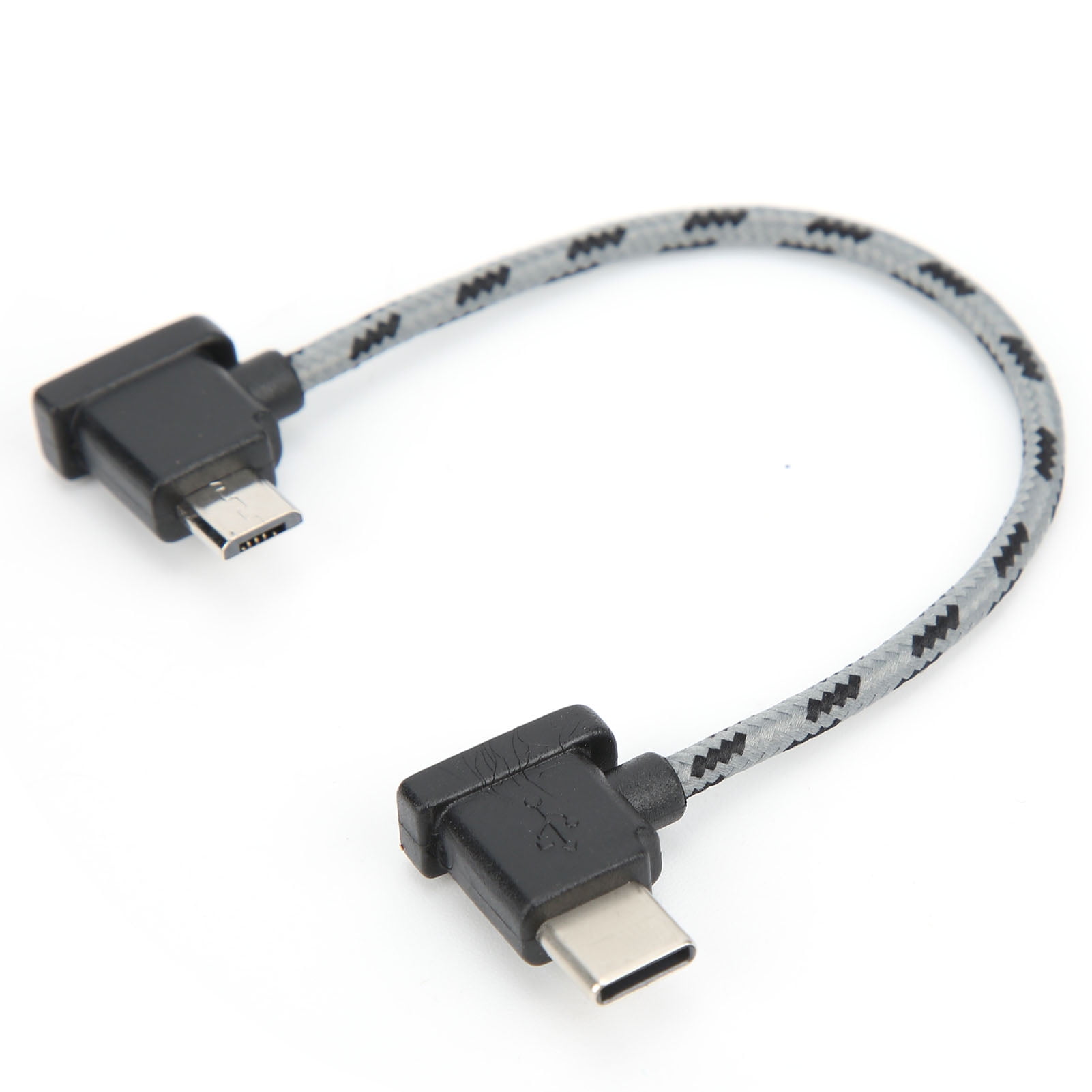Right Angle Drone Remote Controller Data Cable Type C to Micro USB Cord Compatible with DJI Mavic Air 2 Mini 2 POCKET 2 Transmitter Connector Tablet Phone Adapter Line, 5.9 inches / 15 cm