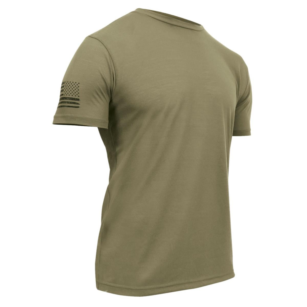 Rothco Tactical Athletic Fit TShirt w/US Flag and Loop Field, Coyote