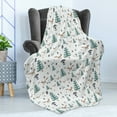 thumbnail image 4 of Forest Friends Soft Flannel Fleece Throw Blanket, Continuous Pattern with Trees Pine Cones Foxes and Mushrooms in Rain, Cozy Plush for Indoor and Outdoor Use, 70" x 90", Multicolor, by Ambesonne, 4 of 5