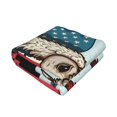 thumbnail image 3 of Throw Blanket for Couch - Cute Alpaca USA Flag Soft Comfy Lightweight Cozy Warm Throw Blanket, Fuzzy Plush Flannel Blanket & Throws for Sofa and Bed All Season, 3 of 8