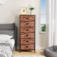 thumbnail image 3 of Furologee 6-Drawer Dresser, Vertical Storage Organizer with Fabric Bins for Bedroom, Living Room, Durable Side Table Nightstand, Rustic Brown, 3 of 11