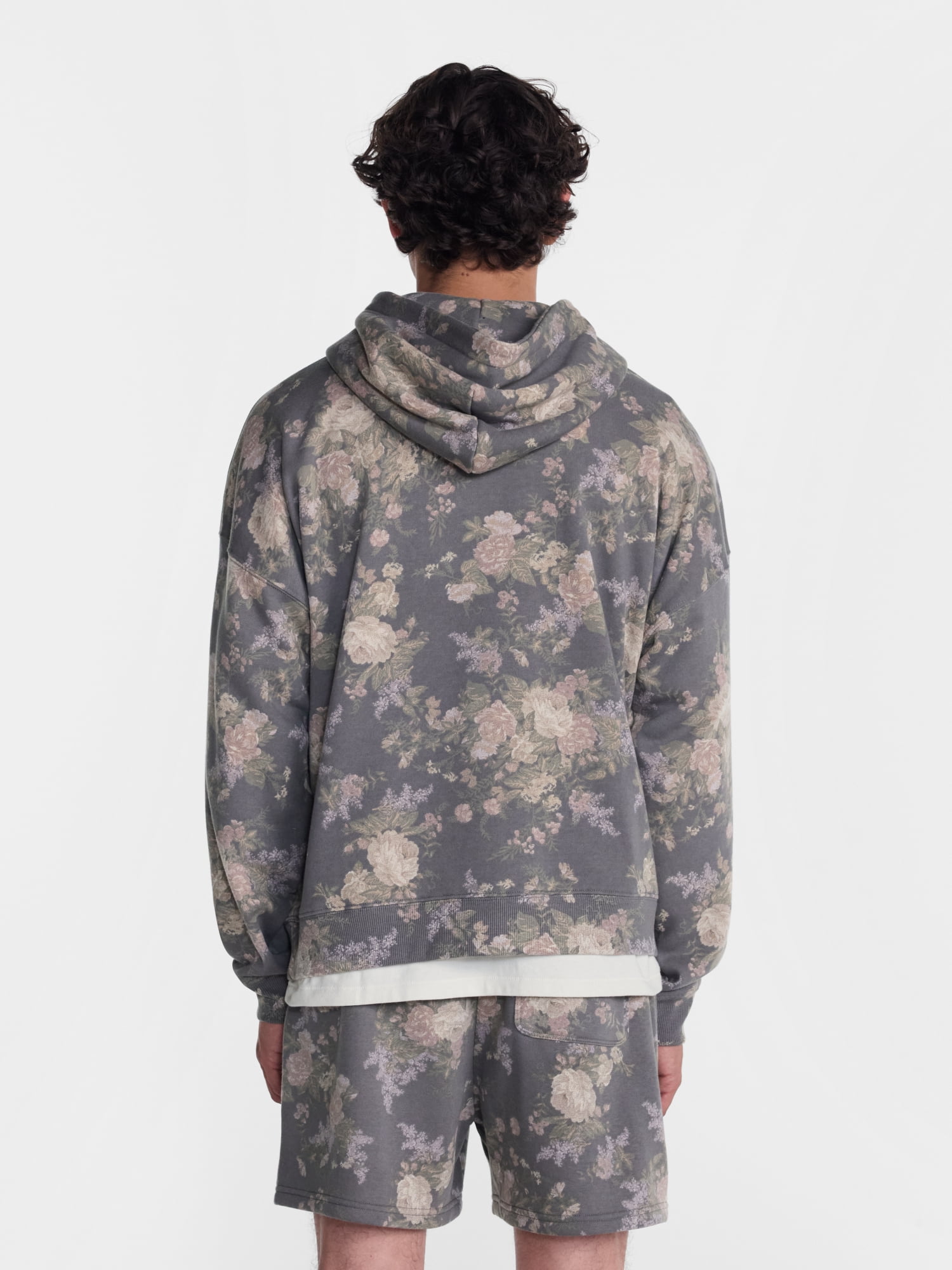 No Boundaries Boxy Fit Oversized Fleece Hoodie with Long Sleeves, Men's XS-4XLT