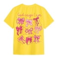 thumbnail image 5 of Gubotare Toddler Shirts Girls' T Shirt Short Sleeve Basic Tee Shirt Casual Daily T Shirts Tee (Yellow,Size 3-4 Years), 5 of 6