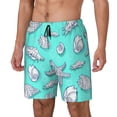 thumbnail image 2 of Daiia Seashell And Starfish Mens Swim Trunks Swim Shorts Quick Dry Swim Shorts with Mesh Lining Pockets-3X-Large, 2 of 9