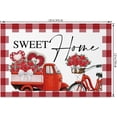 thumbnail image 3 of Happy Valentine''s Day Placemats Set of 4 12x18 Inch Red Buffalo Plaid Romantic Truck Bike with Rose Flowers Sweet Home Table Place Mats Table Decoration for Kitchen Dining Table Party, 3 of 5