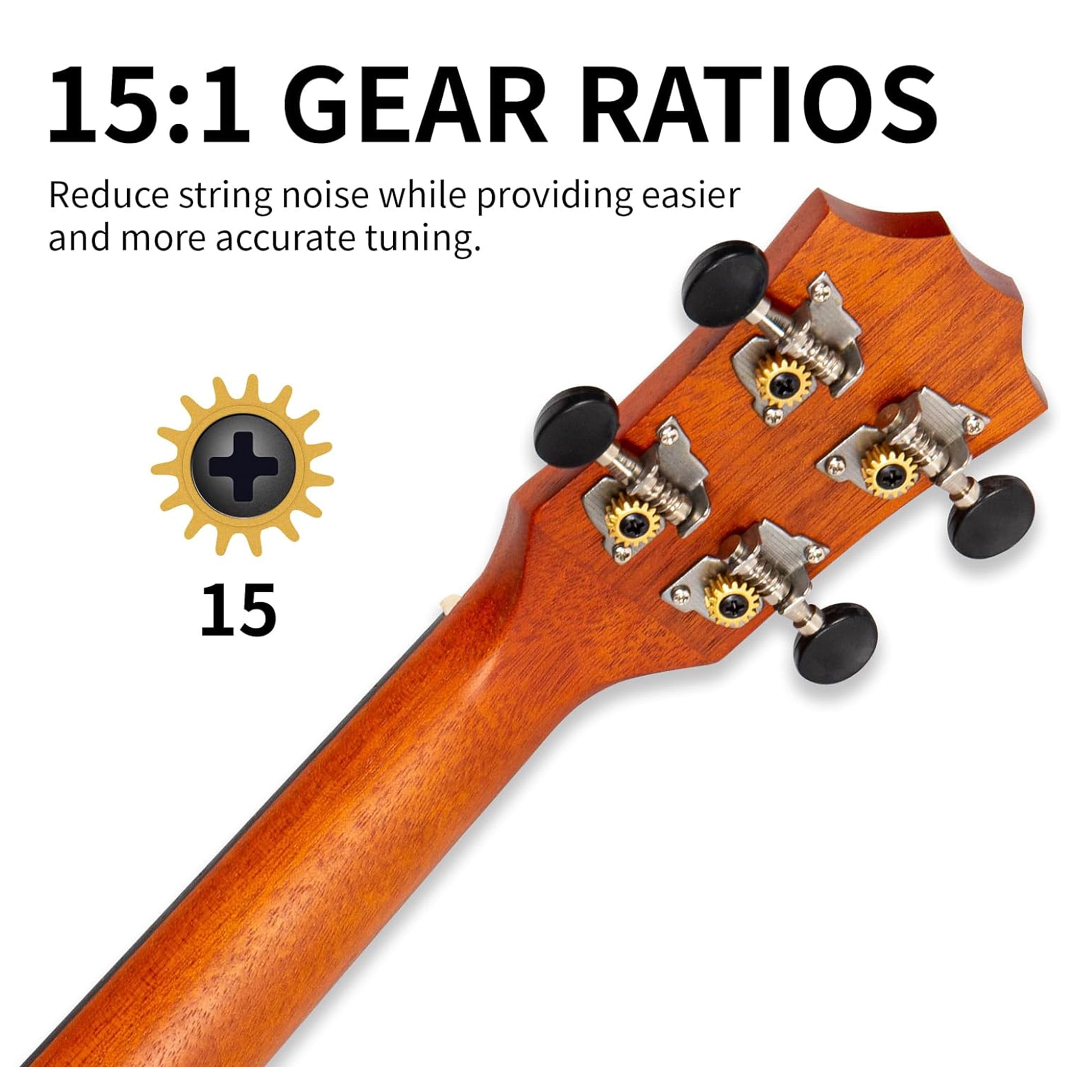 AODSK 23" Concert Ukulele Kit with Gig Bag, Strap, Extra Strings, Picks, Online Lesson, Ukelele Adult Beginner Series AUC-P06