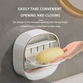 thumbnail image 5 of Wall Mounted Soap Box with Flip Cover Adhesive Soap Holder for Bathroom Shower Kitchen Sink Blue 5" X 2", 5 of 8
