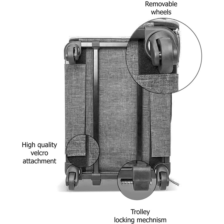 Ruff Life 101 Airline Approved Expandable Premium Pet Carrier on Wheels- Two Sided Expandable Rolling Carrier- Designed for Dogs & Cats- Extra