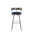 thumbnail image 4 of Amisco Monza 30 In. Swivel Bar Stool - Dark Blue Velvet / Dark Grey Metal, 4 of 7