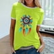 thumbnail image 2 of Camiseta holgada cómoda debajo de la cintura con cuello redondo y estampado elegante para mujer, blusa de manga corta, Tops informales OAVQHLG3B Store lin121212, 2 of 5