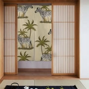 XMXT Japanese Noren Doorway Room Divider Curtain,African Zebra Print Restaurant Closet Door Entrance Kitchen Curtains, 34 x 56 inches