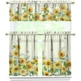 thumbnail image 6 of Sunflower Kitchen Valance Three Piece Set, Floral Rustic Farmhouse Decor for Home Interior Decor, Spring Summer Kitchen Curtains and Valance Set Short Curtain Sink Window Decor 36 Inch, 6 of 6