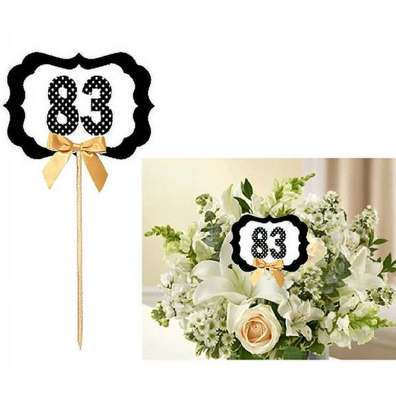 83rd Birthday / Anniversary Table Decoration Party Centerpiece Pick - Set of 6