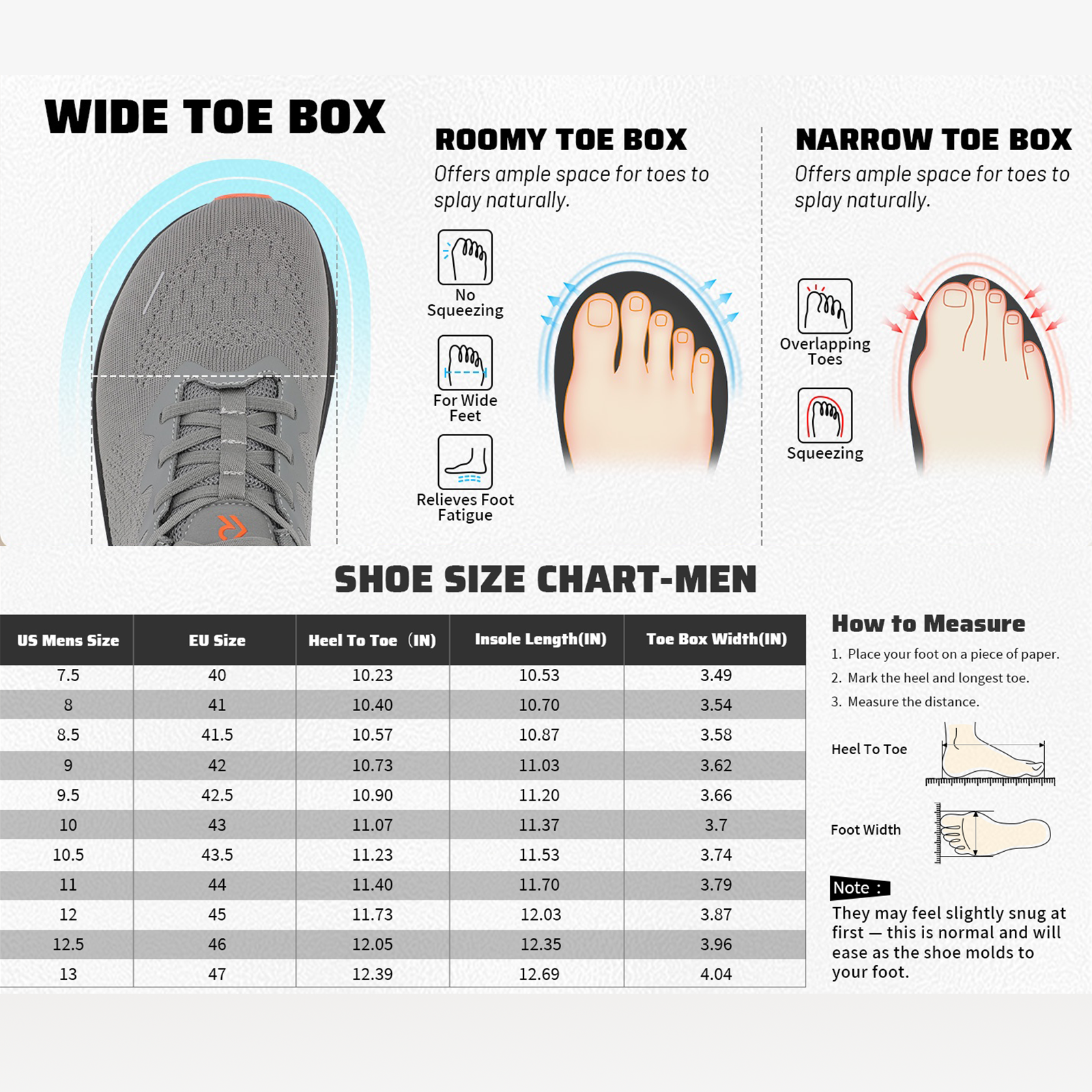 Barerun Men's Wide Toe Box Slip-On Walking Shoes photo 4