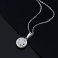 thumbnail image 2 of Gem Stone King 925 Sterling Silver White Topaz Round Pendant Necklace for Women (0.42 Cttw, Gemstone Birthstone, with 18 inch Chain), 2 of 3