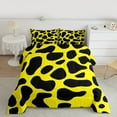 thumbnail image 2 of jejeloiu Leopard Print Full Size Comforter Sets,Abstract Cheetah Pattern Bedding Comforter Set,Yellow Black Bedding Sets For Men Women,Breathable Home Decor Reversible,3pcs, 2 of 8