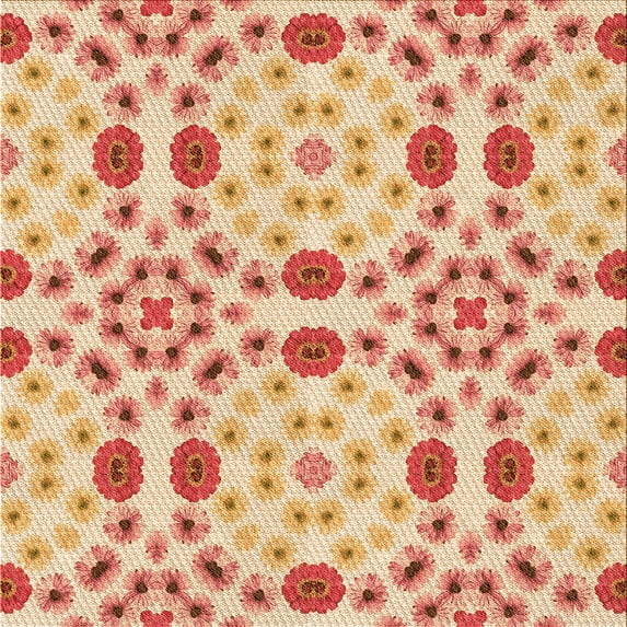 Ahgly Company Indoor Square Patterned Bright Orange Area Rugs, 8' Square