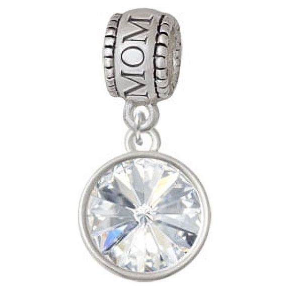 12mm Crystal Rivoli - Clear - Mom Charm Bead