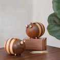 thumbnail image 3 of Hearth & Gear Cute Toothpick Holder Handmade Solid Wood Dispenser With Unique Design For Kitchen Dining Table & Living Room Home (Natural Wood) Ornament Set with Topper Small Ornament Set Cute, 3 of 7