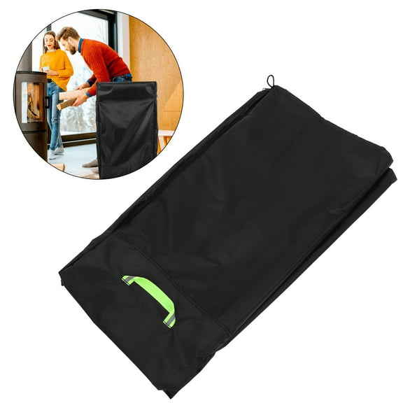 IBASETOY Breathable Oxford Cloth Firewood Rack Cover Outdoor Wood Storage Protector Black
