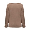 thumbnail image 3 of Vedolay Sweater Womens 2023 Long Sleeve Neck Oversized Pullover Knit Sweater,Khaki 5XL, 3 of 5