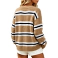 thumbnail image 6 of Zeijnsda Womens Winter Sweaters Thicken Warm Striped Sweaters Crew Neck Knit Pullover Sweaters for Women, 6 of 7