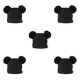 thumbnail image 1 of Qarigey Gorro lindo pompones esponjosos bolas de moda sombrero buena retención de calor gorras hermoso regalo para niños negro Negro 5piezas Qarigey  CBP255455, 1 of 4