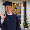 thumbnail image 6 of Gold & Silver Tone Class of 2025 Banner Graduation Cap Motif Graduation Backdrop Star Adornment Metallic Balloons Graduation Display for Graduation Parties College Graduation Events Indoor, 6 of 8