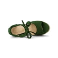 thumbnail image 4 of BLISSFUL STEP Sandales Espadrilles à Lacets à Bride Cheville pour Femmes Vert (Taille 10), 4 of 8