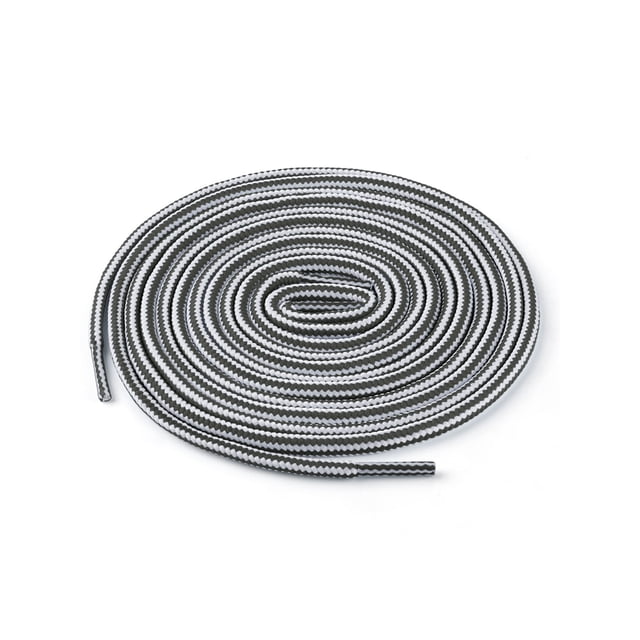 INSPIRE CHIC Unisex Round Rope Dual Colored Striped 1/5 Thick Boot Shoelace 90cm / 35.43" White Gray