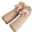 thumbnail image 4 of WZXFASHION Thermal Non-Slip Short Plush Socks, Fleece Lined Grip Socks for Home, Ultra Warm Floor and Sleep Socks BrownOne Size, 4 of 4