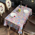thumbnail image 3 of Boho Bohemia Flower Rectangle Tablecloth 60"x102",Waterproof Polyester Rectangle Table Cloth, Wipeable Spillproof Polyester Tablecloth for Dining, Camping, Indoor and Outdoor, 3 of 6