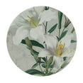 thumbnail image 4 of JRXY with Elastic Edge Vintage Decoration Blooming Lily Flower Plants Round Tablecloth White, 4 of 8