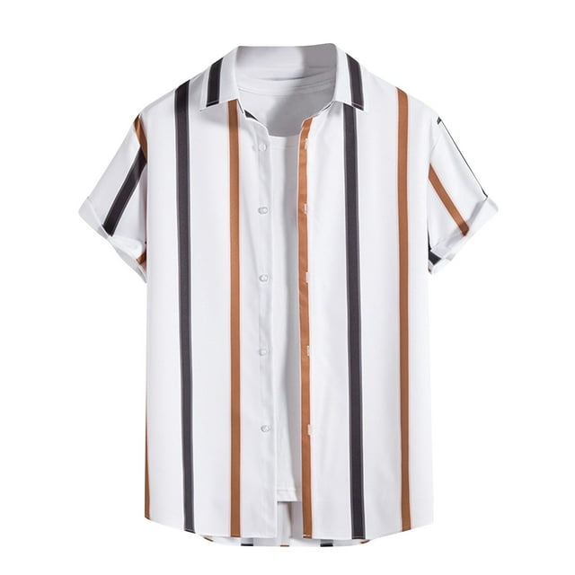 Blusa y camisa de manga larga con cuello vuelto para hombre, blusa informal de moda con estampado de cuello vuelto y botones, blusa de manga larga para hombre